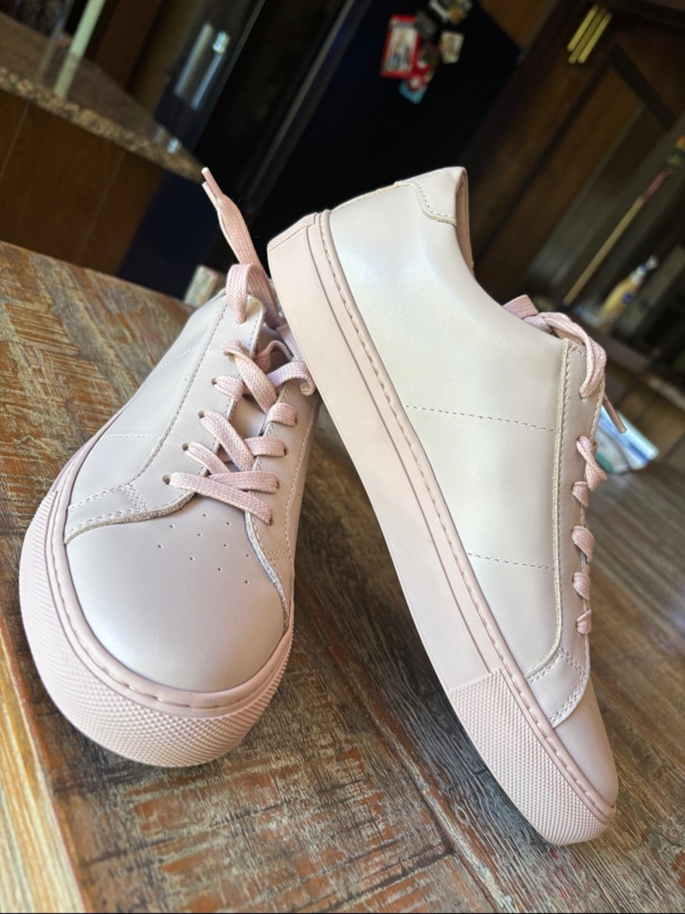 Women’s Blush Pink Leather Sneakers - Casual Flats & Loafers made in Italy 🇮🇹